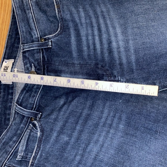 Paige Jeans Womens 28 Blue Genevieve Flare High Rise Dark Wash Boho Stretch - Picture 7 of 12